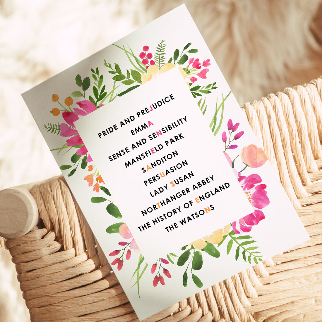The Works Of Jane Austen Postcard