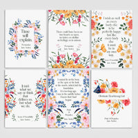Jane Austen Floral Postcard Set