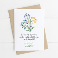 Little Women - 'Families Are The Most Beautiful Things' Literary Quote Card