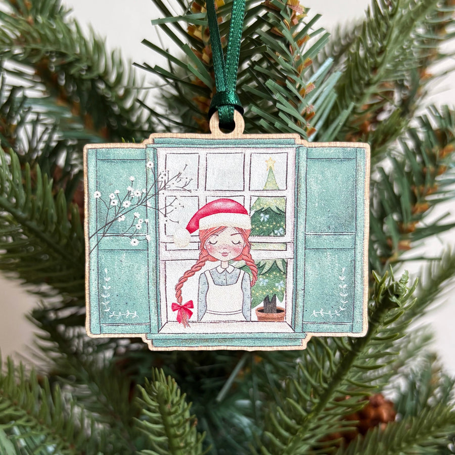 Anne of Green Gables Wooden Christmas Tree Decoration