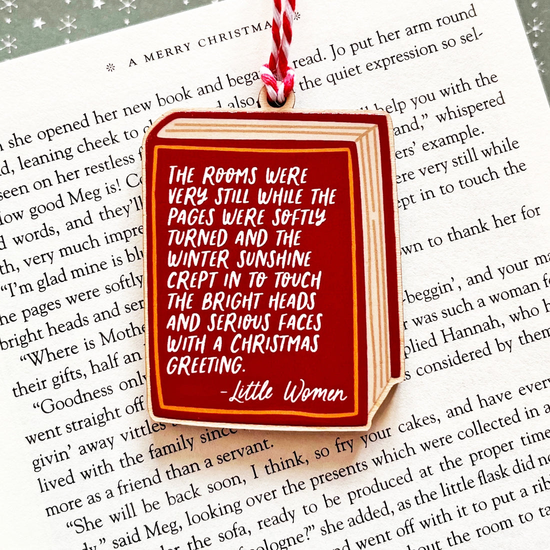 Little Women Book Quote Wooden Christmas Decoration
