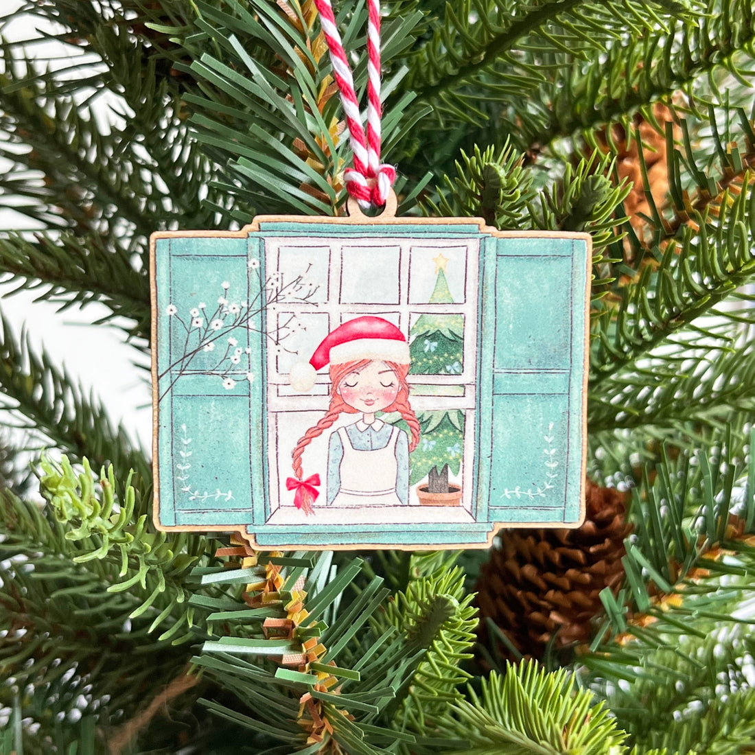Anne of Green Gables Wooden Christmas Tree Decoration