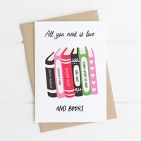 All You Need Is Love and Books Card
