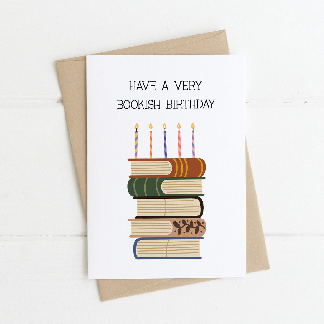 Bookish Birthday Cake Card