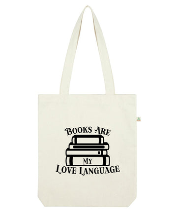 Books Are My Love Language Recycled Tote Bag