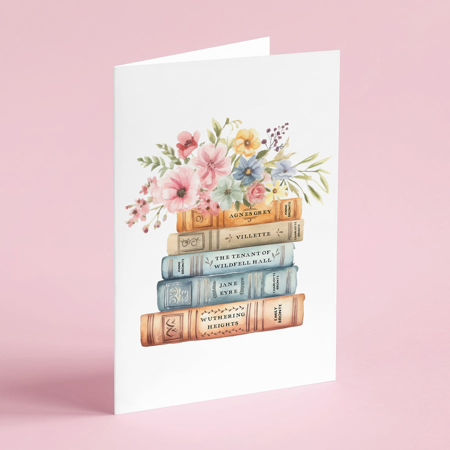 Bronte Sisters Book Stack Card