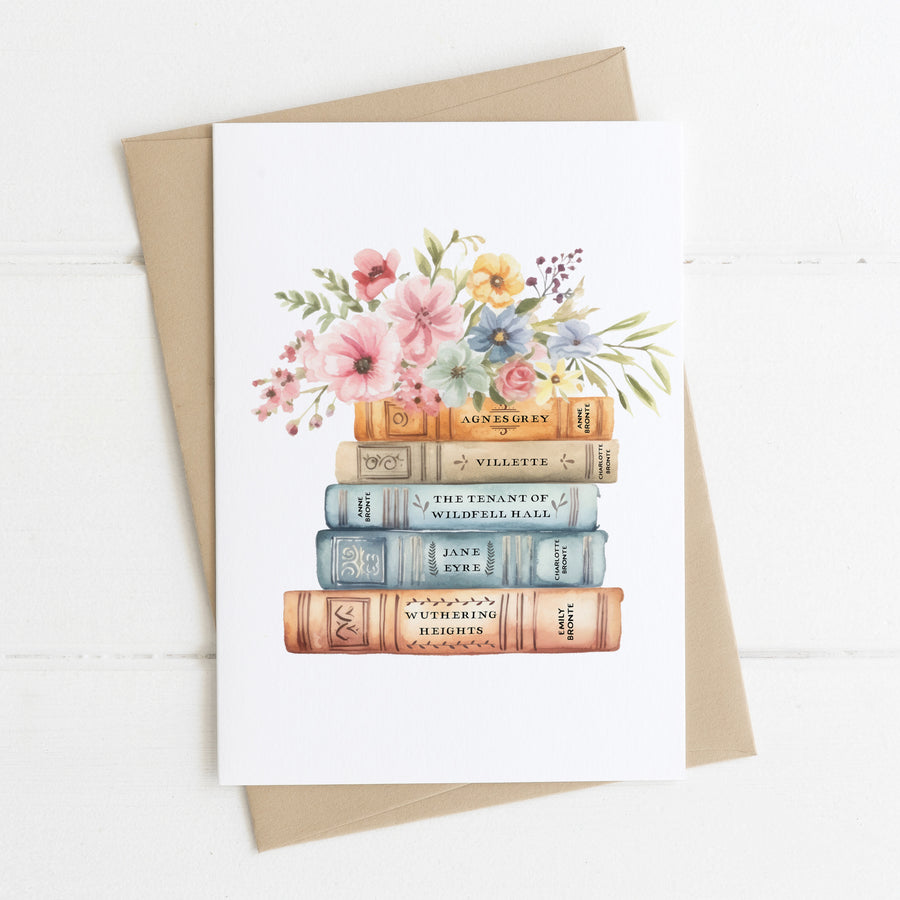 Bronte Sisters Book Stack Card