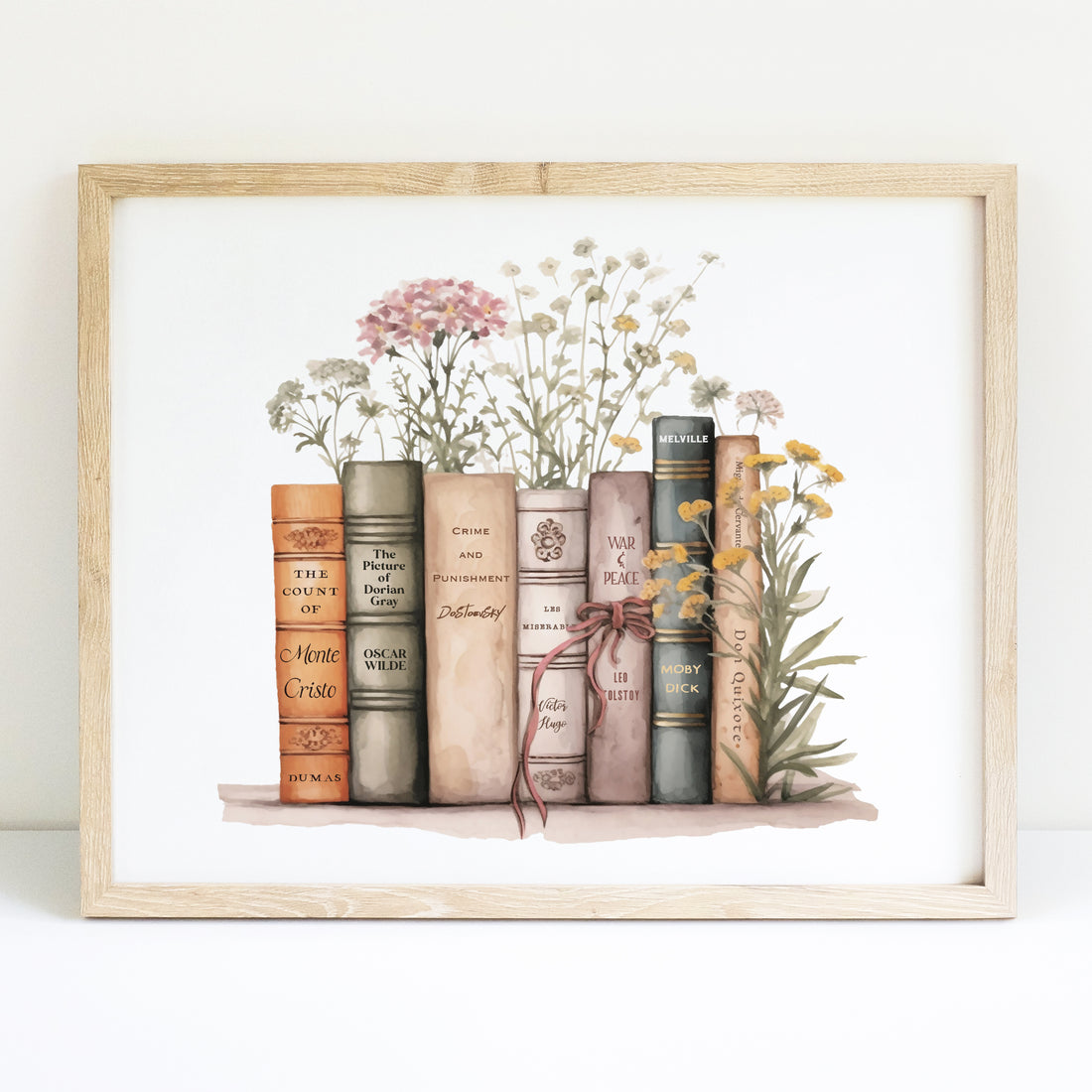 Book Stack Print Classic Book Stack Print – Quote and Quill