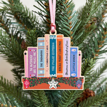 Festive Bookshelf Wooden Christmas Tree Decoration
