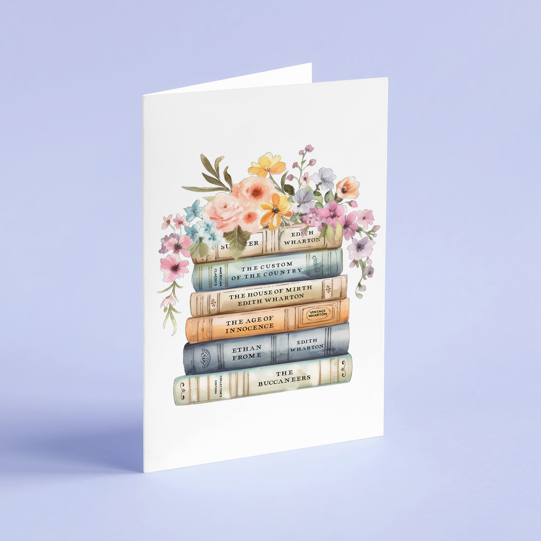 Edith Wharton Book Stack Card