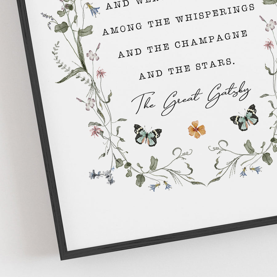 The Great Gatsby - 'Like Moths Among The Whisperings' Literary Print