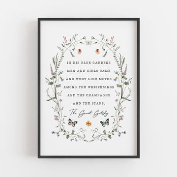 The Great Gatsby - 'Like Moths Among The Whisperings' Literary Print