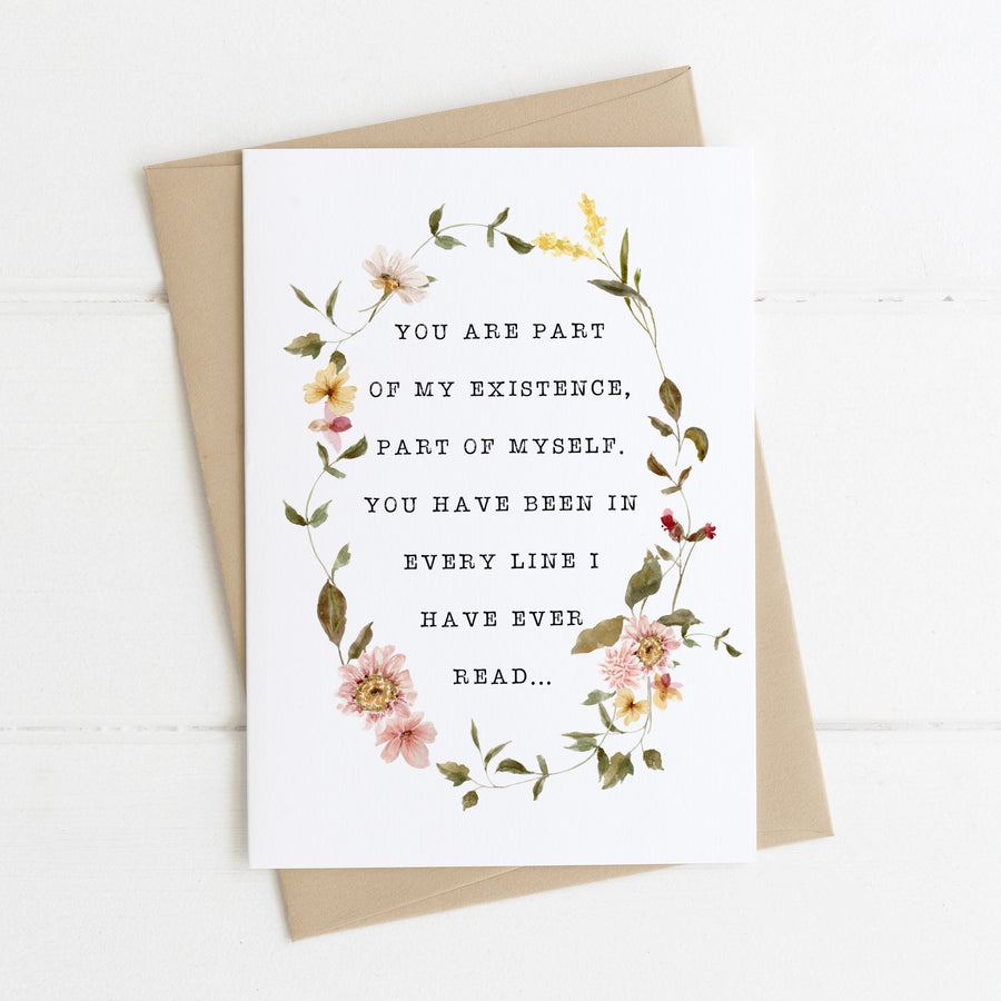 Great Expectations - 'You Are Part Of My Existence' Literary Quote Card