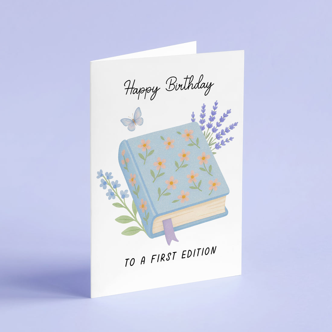 Classic Bookworm / First Edition Birthday Card