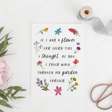 Alfred, Lord Tennyson - 'If I Had A Flower' Literary Quote Card