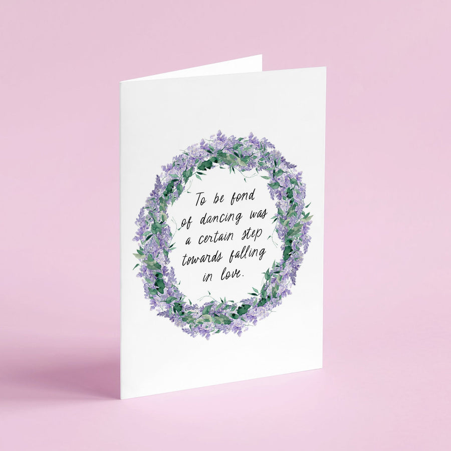Pride and Prejudice - 'Fond of Dancing' Literary Quote Card
