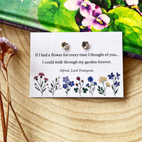 Alfred, Lord Tennyson - 'If I Had A Flower' Pansy Stud Earrings