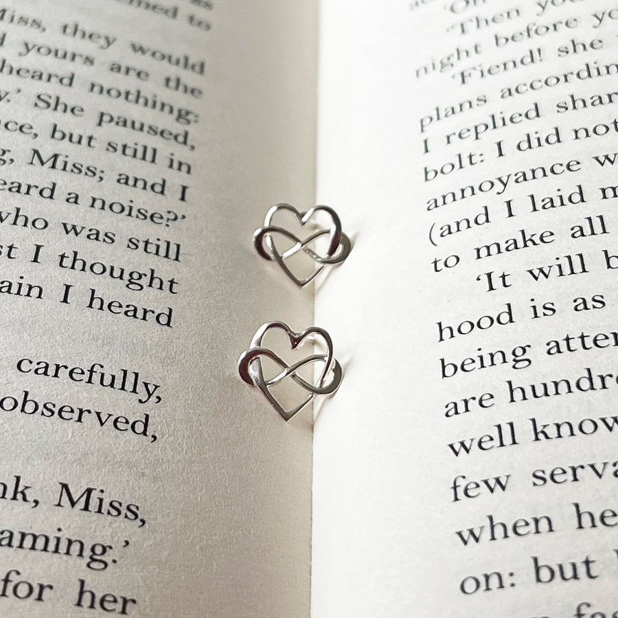 Jane Eyre - 'What I Can Truly Love' Infinity Heart Stud Earrings