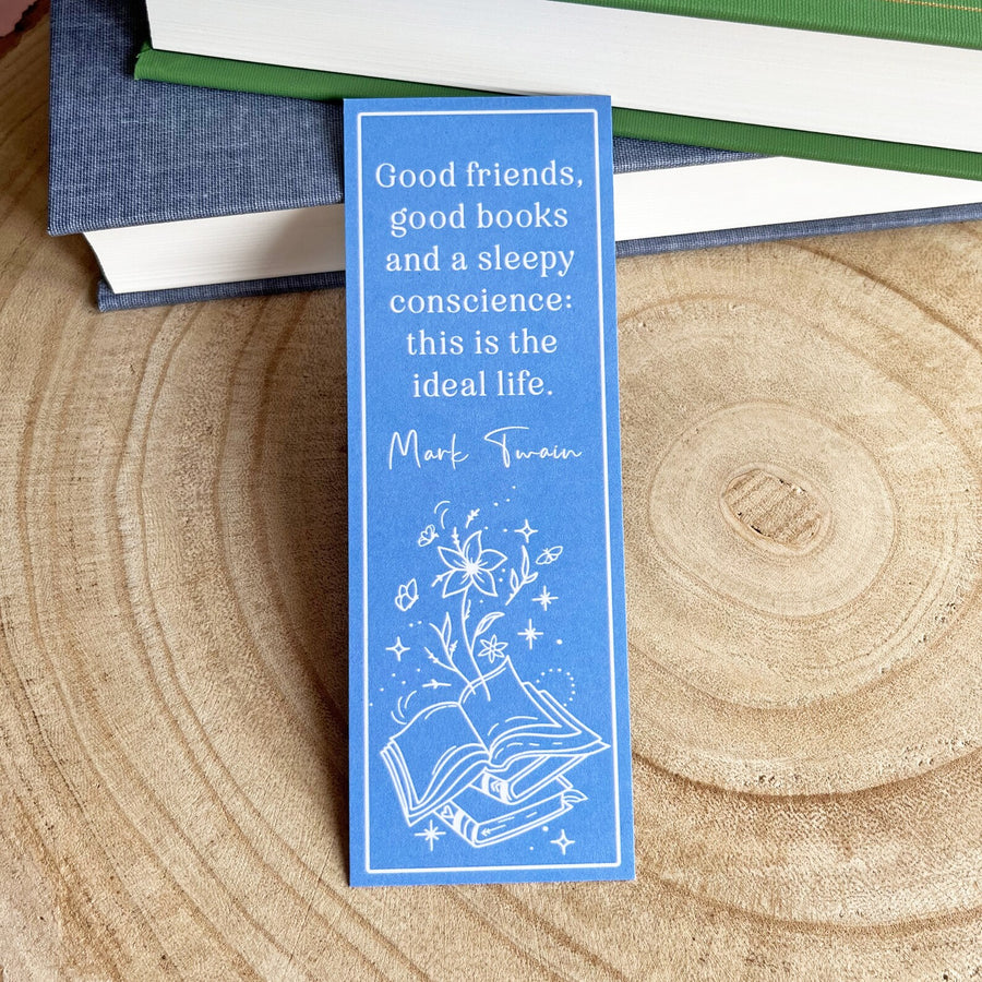 Mark Twain - 'Good Friends, Good Books And A Sleepy Conscience' Bookmark