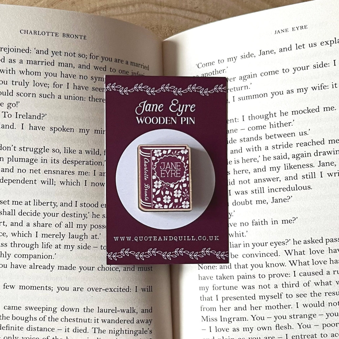 Jane Eyre Wooden Pin