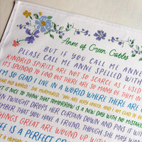 Anne of Green Gables Quotes Tea Towel