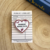 Horror Book Club Wooden Pin