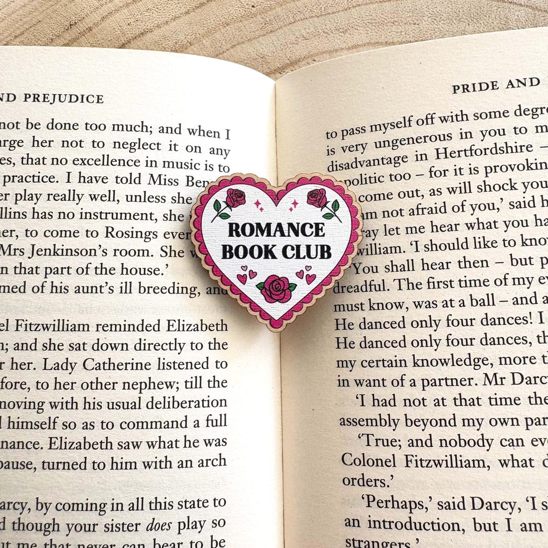 Romance Book Club Wooden Pin