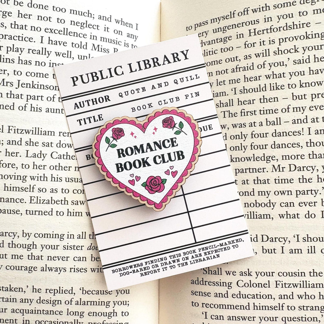 Romance Book Club Wooden Pin