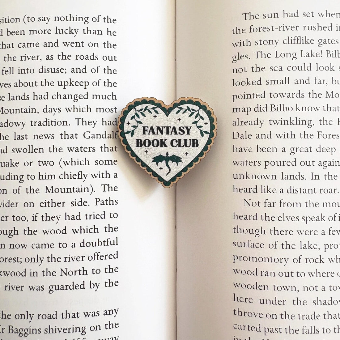 Fantasy Book Club Wooden Pin