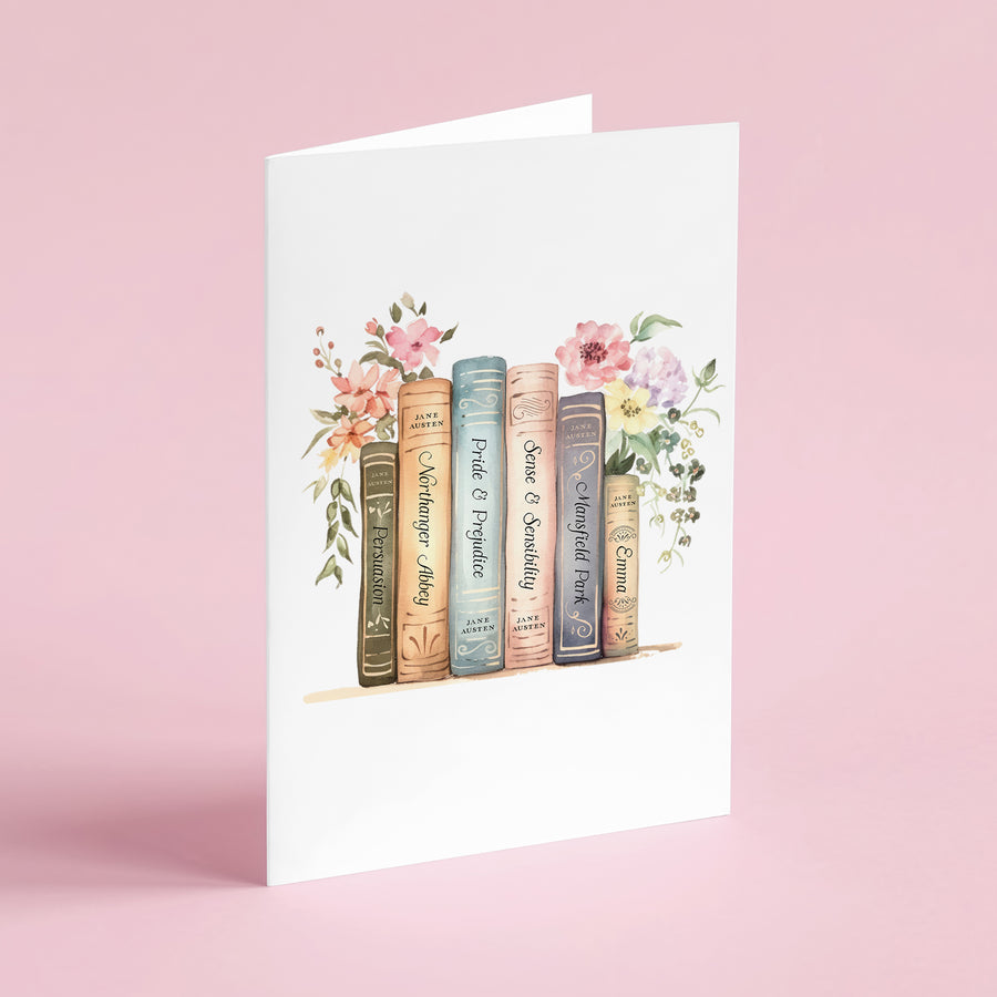 Jane Austen Book Stack Card