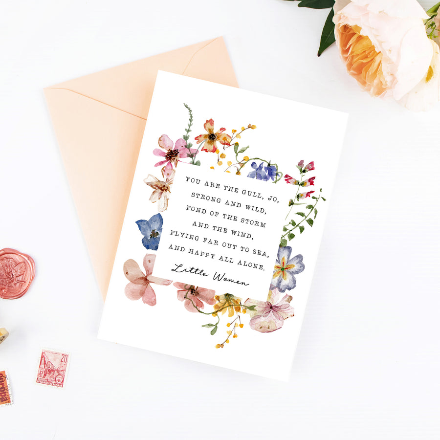 Little Women - 'Strong And Wild' Literary Quote Card