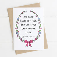 Little Women - 'Love Casts Out Fear' Literary Quote Card