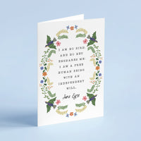 Jane Eyre - 'I Am No Bird' Literary Quote Card