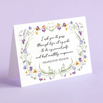 Jane Eyre - 'Best Earthly Companion' Literary Quote Card