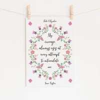 Pride and Prejudice - 'My Courage Always Rises' Literary Print