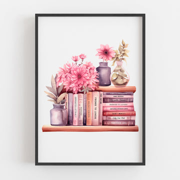Romance Tropes Book Shelf Print