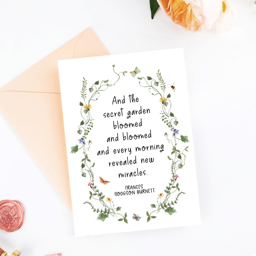 The Secret Garden - 'Bloomed And Bloomed' Literary Quote Card
