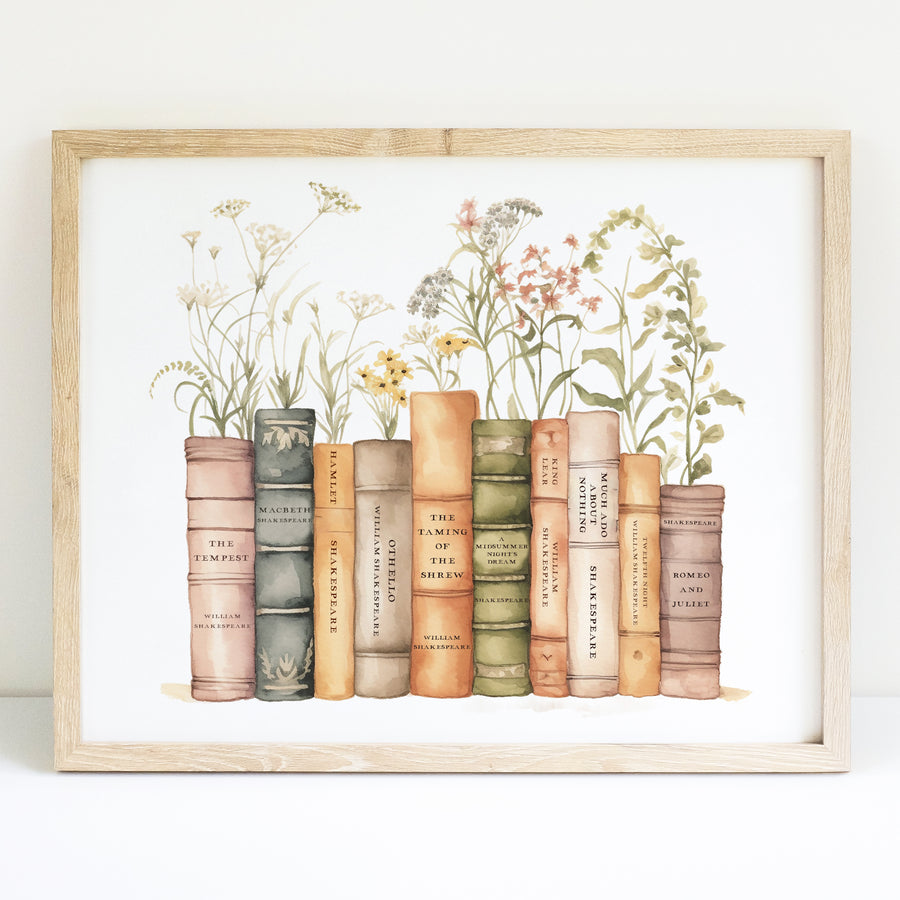 Shakespeare Book Stack Print