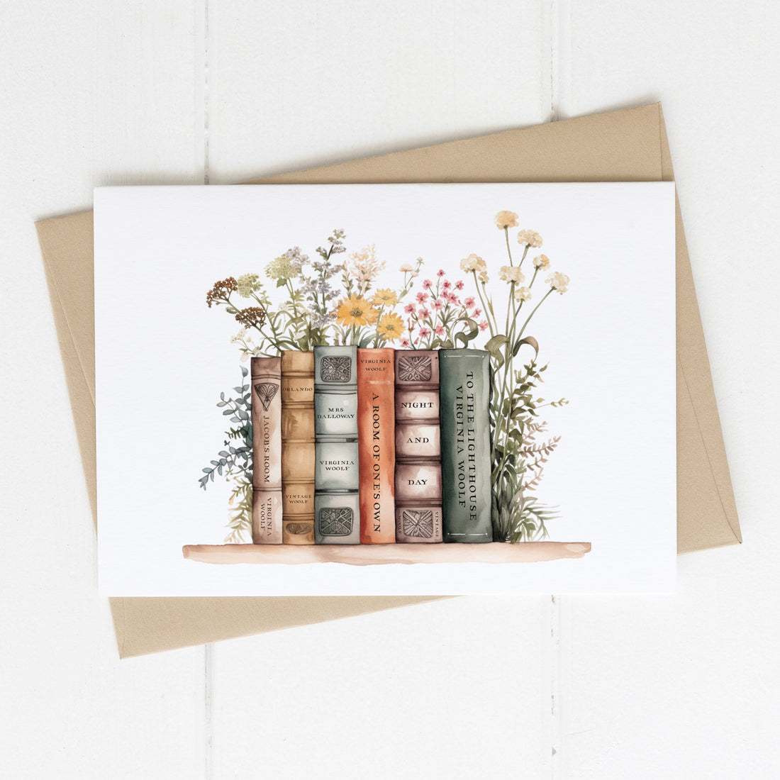 Virginia Woolf Book Stack Card