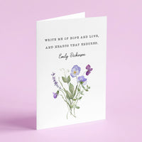 Emily Dickinson - 'Write Me Of Hope And Love' Literary Quote Card