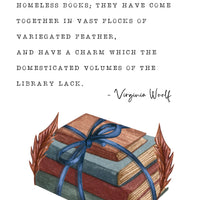 Virginia Woolf - 'Second Hand Books Are Wild Books' Literary Quote Card