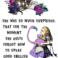 Alice's Adventures In Wonderland - 'So Much Surprised' Literary Quote Card