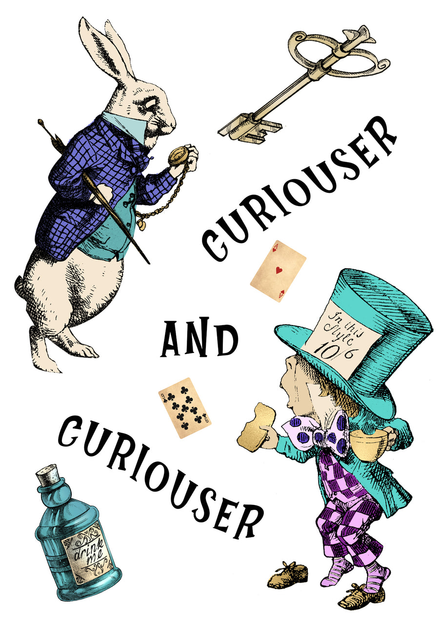 Alice's Adventures In Wonderland - 'Curiouser & Curiouser' Literary Quote Card