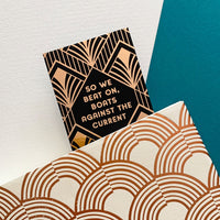 The Great Gatsby - 'So We Beat On' Rose Gold Foil Bookmark