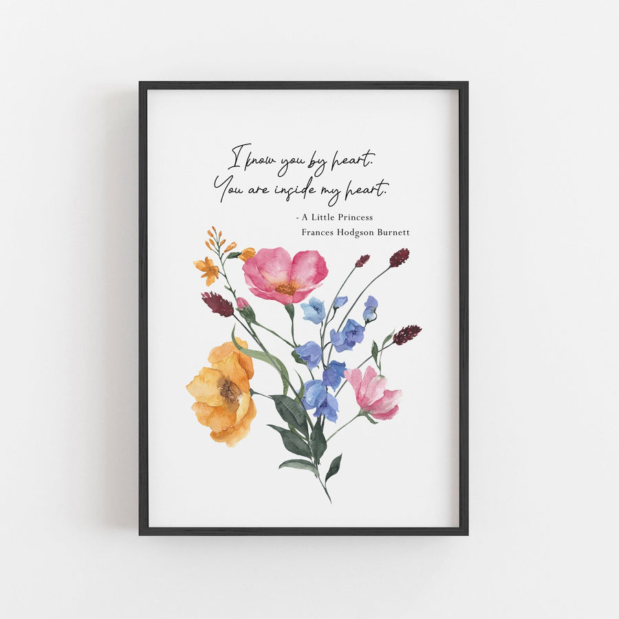 A Little Princess - 'I Know You By Heart' Literary Print