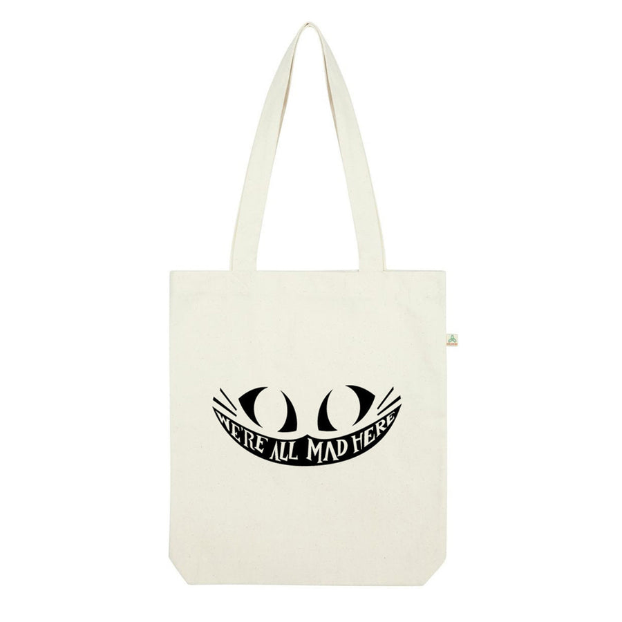 Alice In Wonderland - 'We're All Mad Here' Recycled Tote Bag