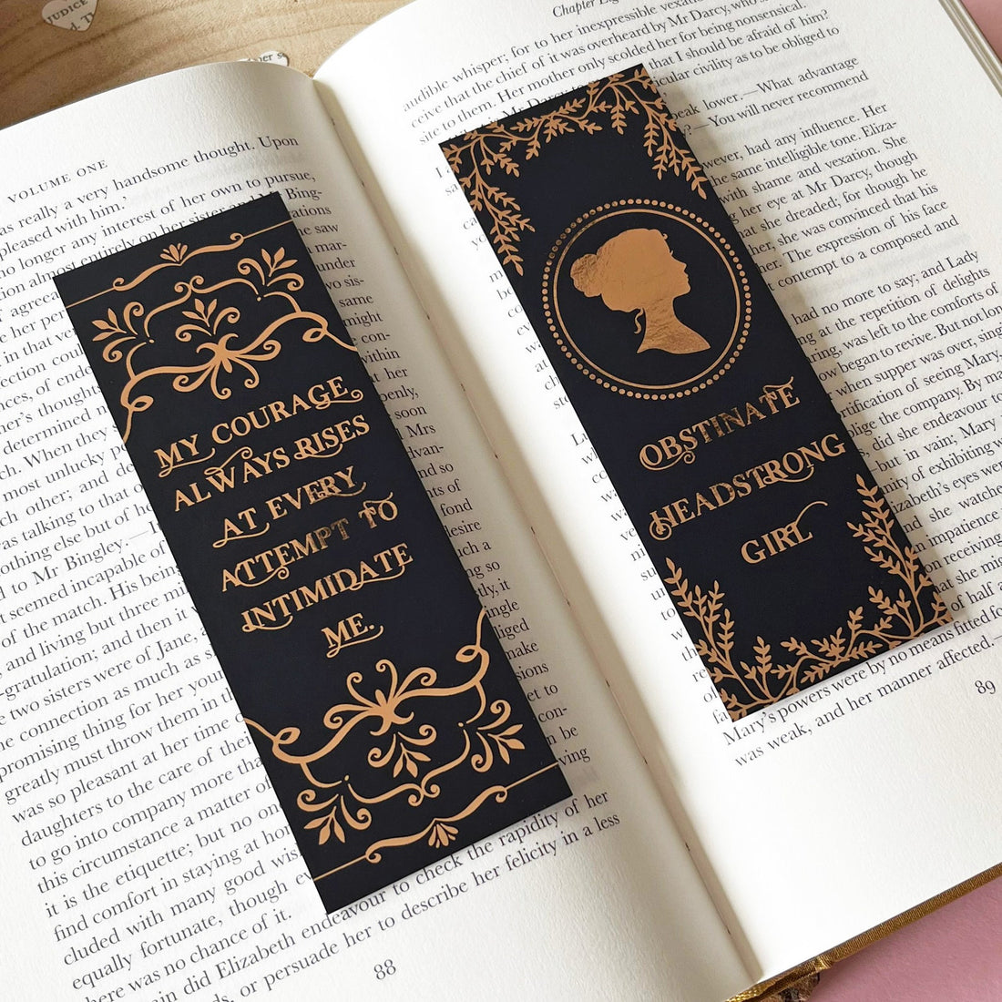 Pride and Prejudice Rose Gold Foil Bookmarks