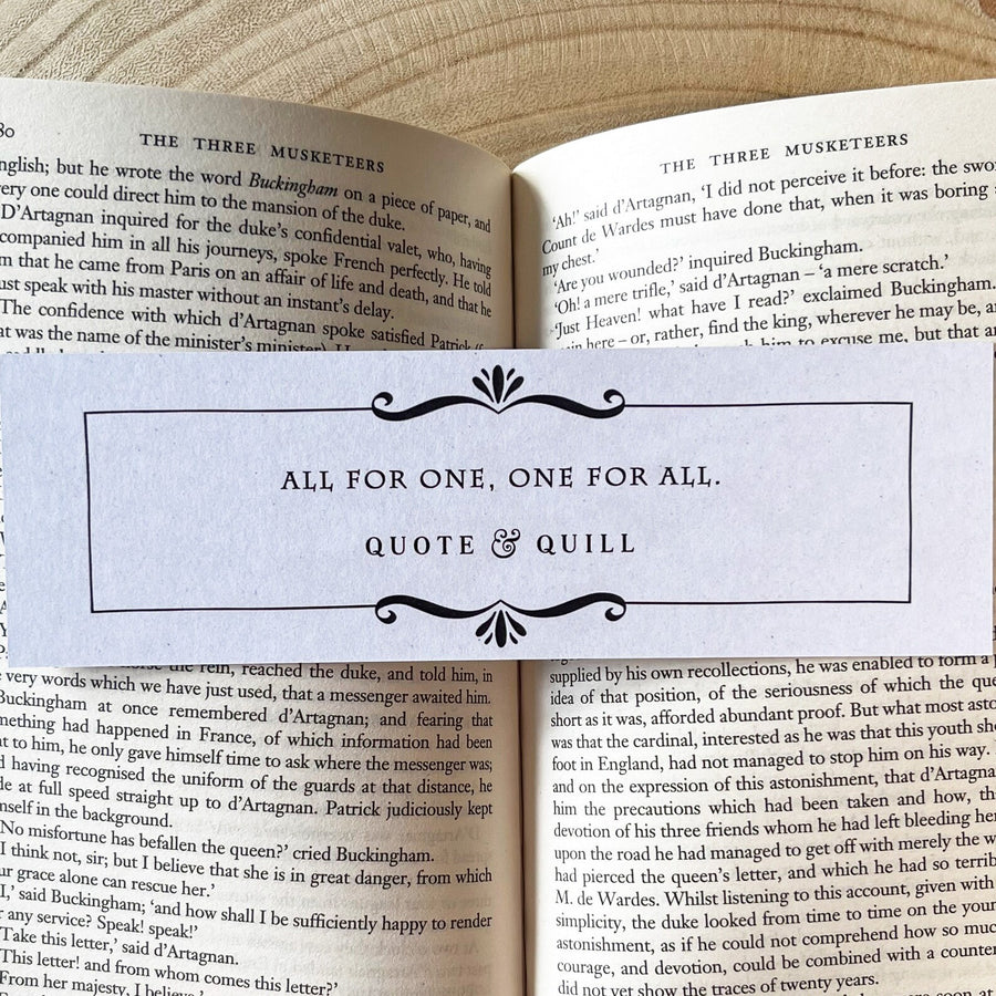 The Three Musketeers - 'Never Fear Quarrels' Bookmark
