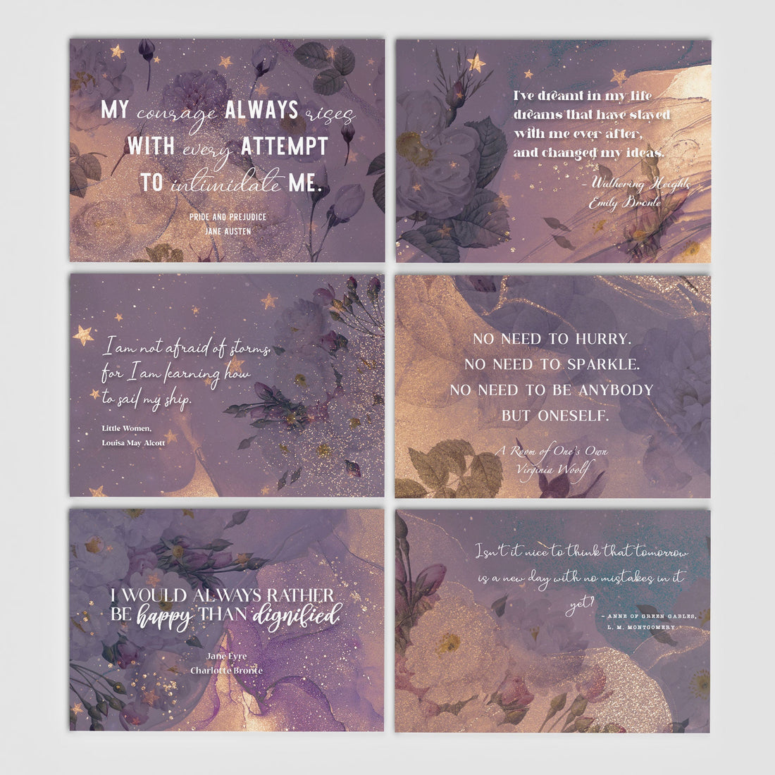 Inspiring Quotes By Classic Women Writers Postcard Set