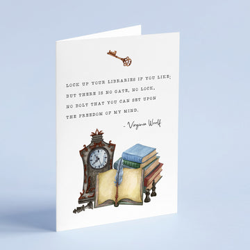 Virginia Woolf - 'Lock Up Your Libraries' Literary Quote Card